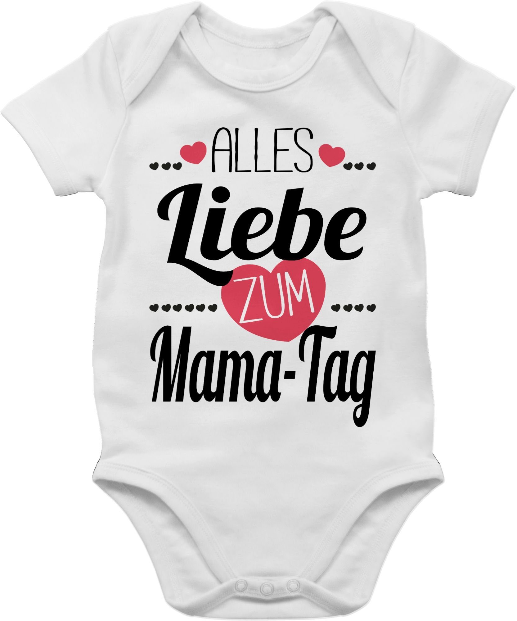 Shirtracer Shirtbody zum 1 Alles (1-tlg) Weiß Liebe Muttertagsgeschenk Mama-Tag Herzchen