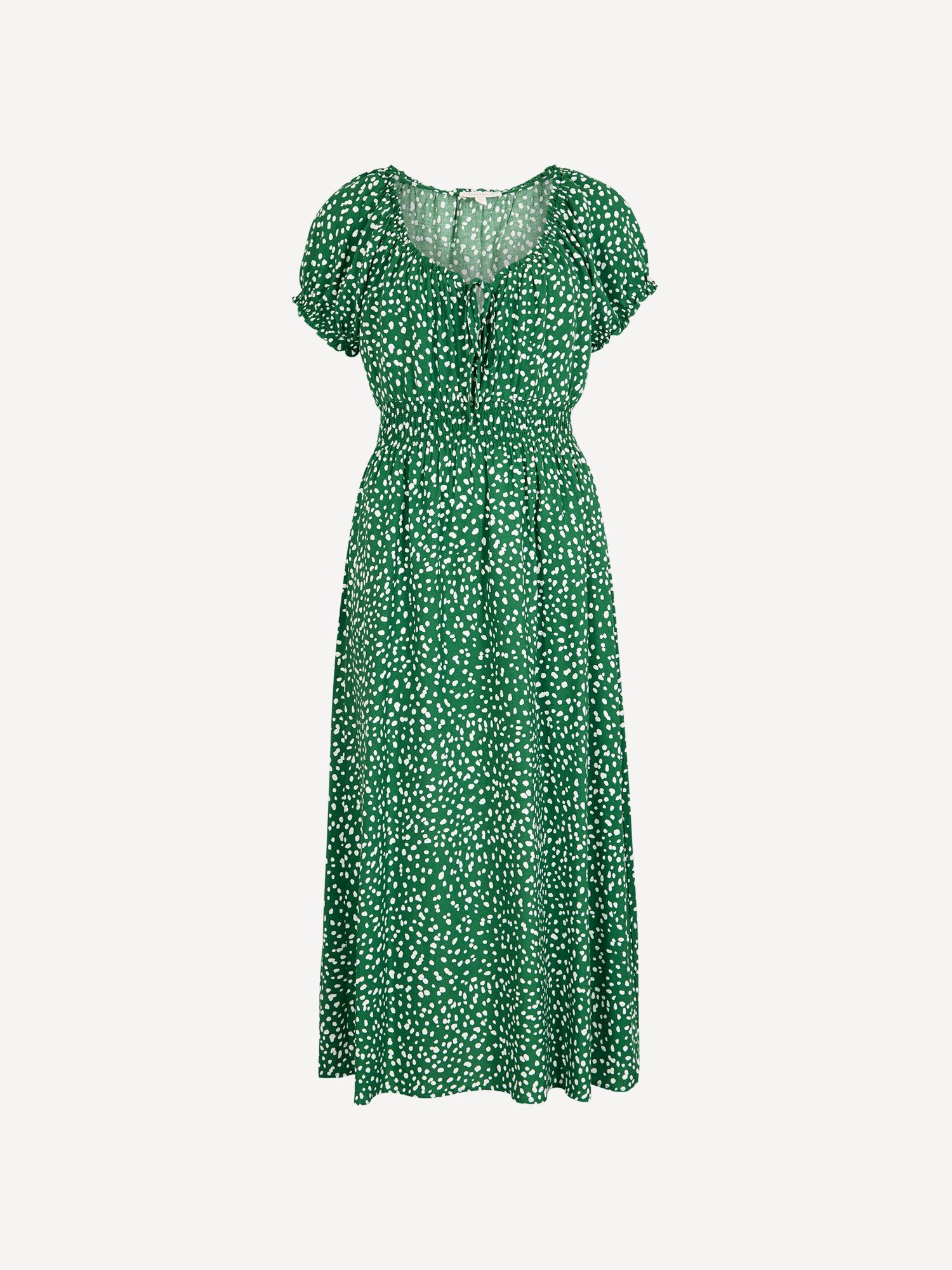 Apricot Druckkleid Midi-Kleid im Milchmädchen-Stil mit Muster – Bild 5 von 5