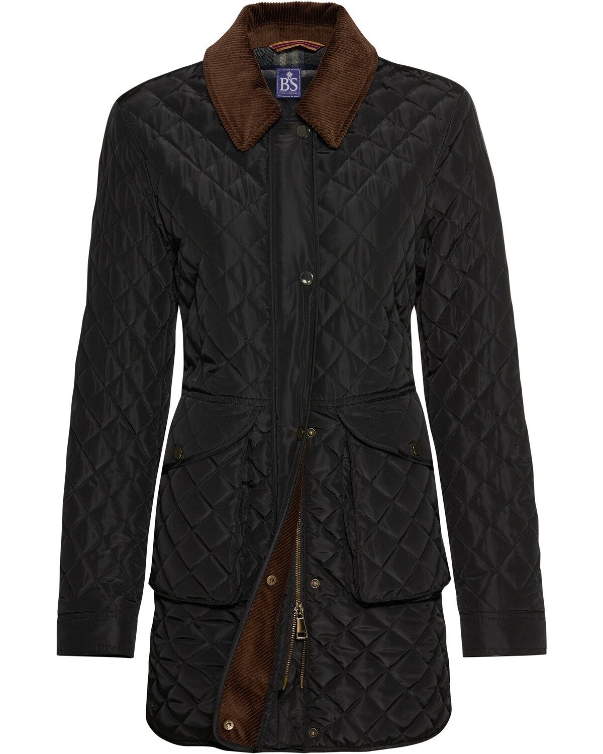 Brigitte von Schönfels Steppjacke Steppmantel mit Cordkragen