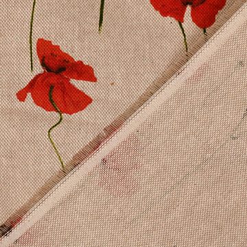SCHÖNER LEBEN. Tischläufer SCHÖNER LEBEN. Tischläufer Poppy Field Mohnblumen natur rot, handmade