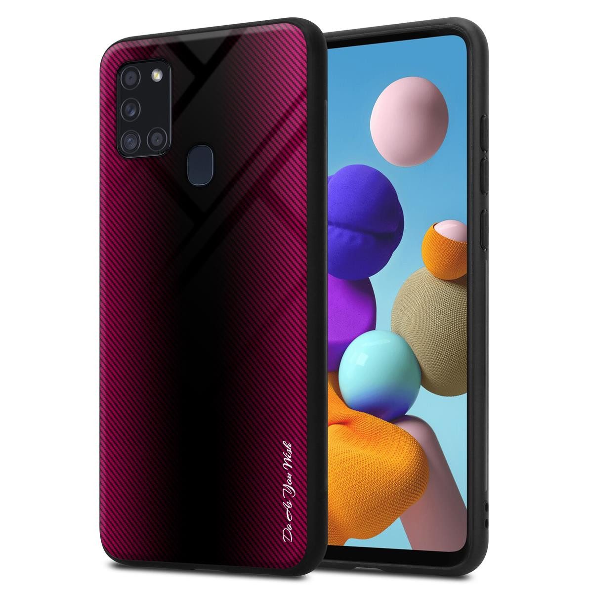 Cadorabo Handyhülle für Samsung Galaxy A21s Hülle Samsung Galaxy A21s, Robustes Hard Case - Handy Schutzhülle - Hülle - Back Cover Bumper