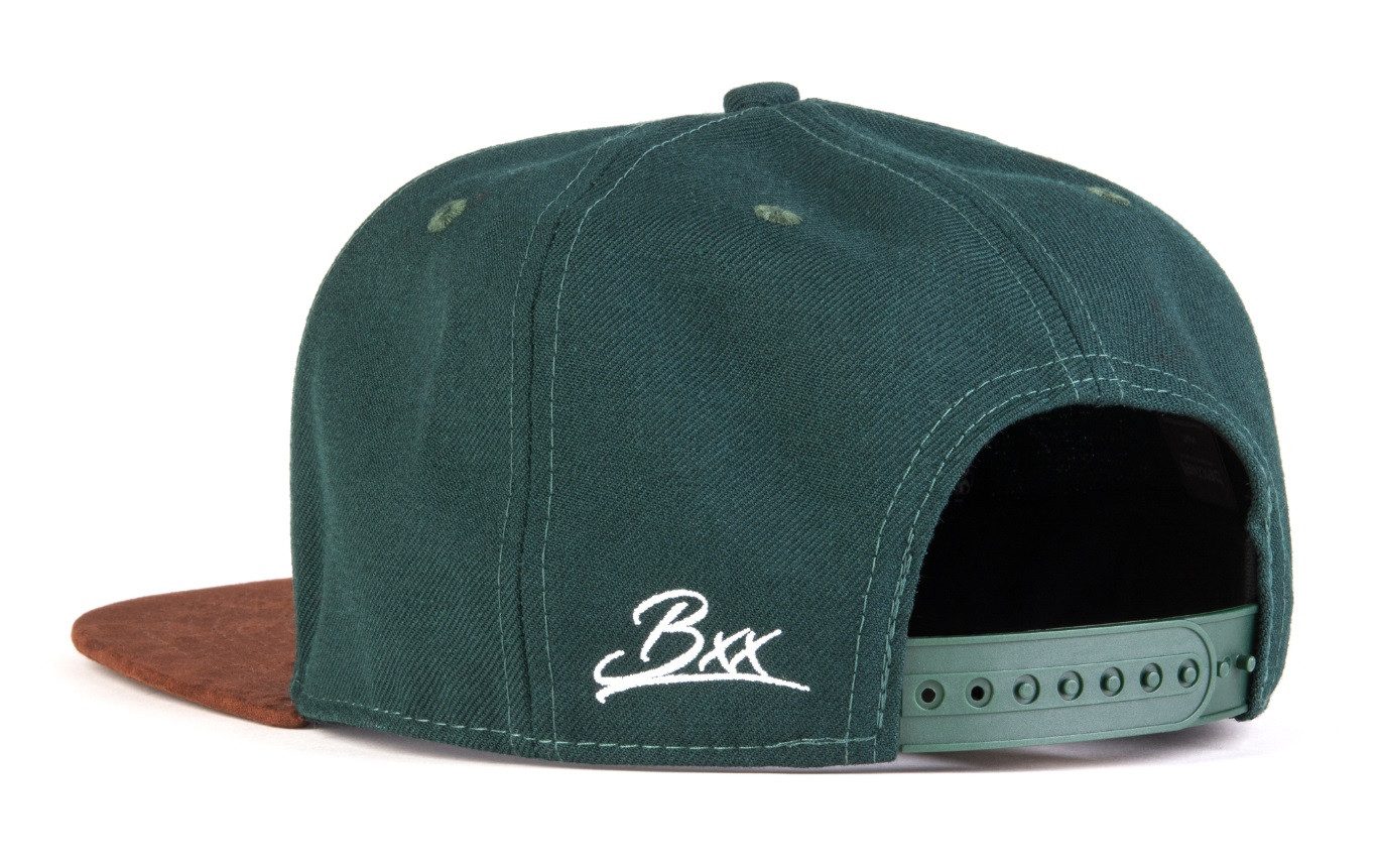 Bexxwell Snapback Cap mit Lederpatch, Schirm in Wildlederoptik (optimale Passform, Unisex)