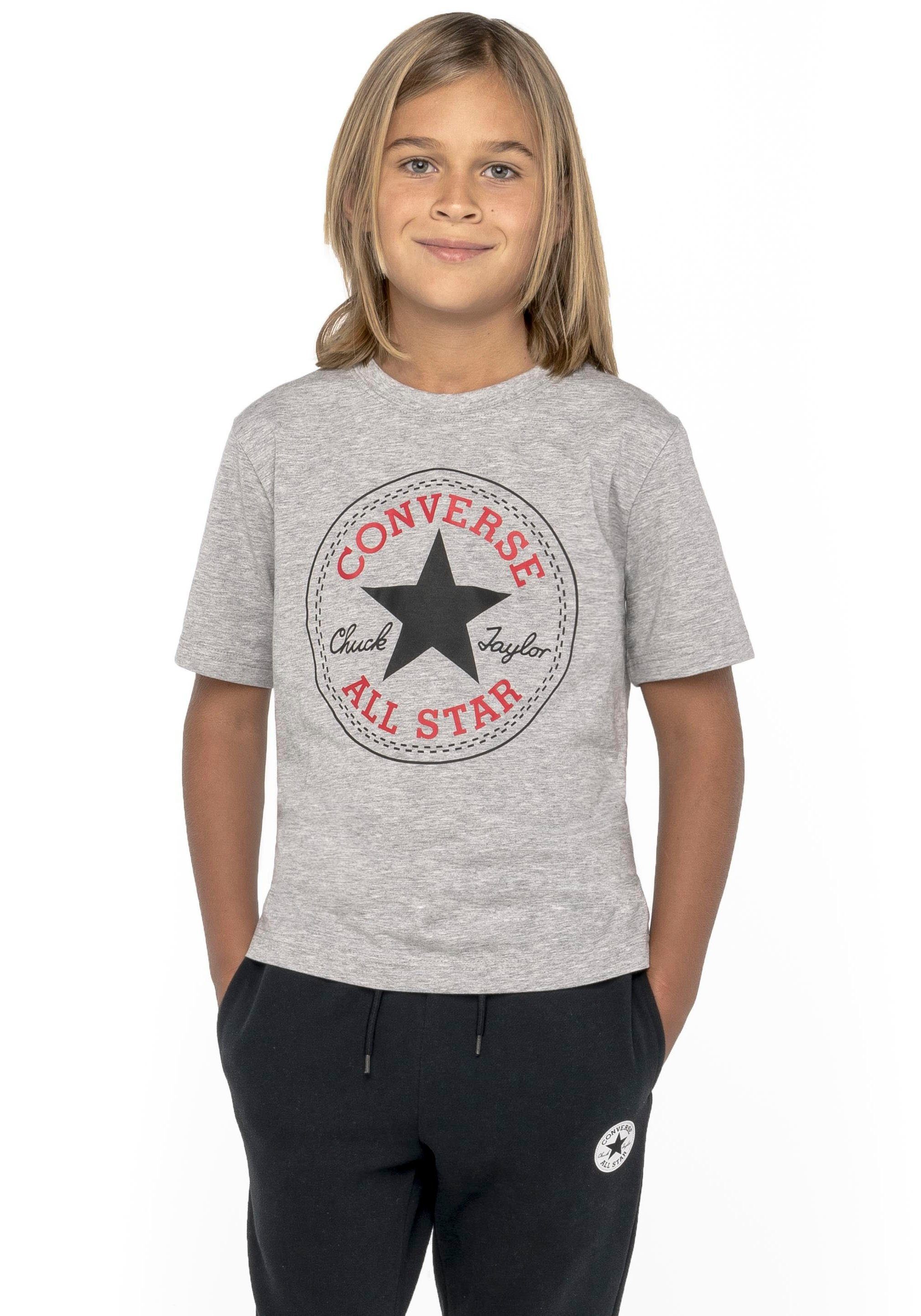 Converse Kurzarmshirt für Kinder Kurzarm, sportlicher Stil, mit Logodruck, elastisches Material