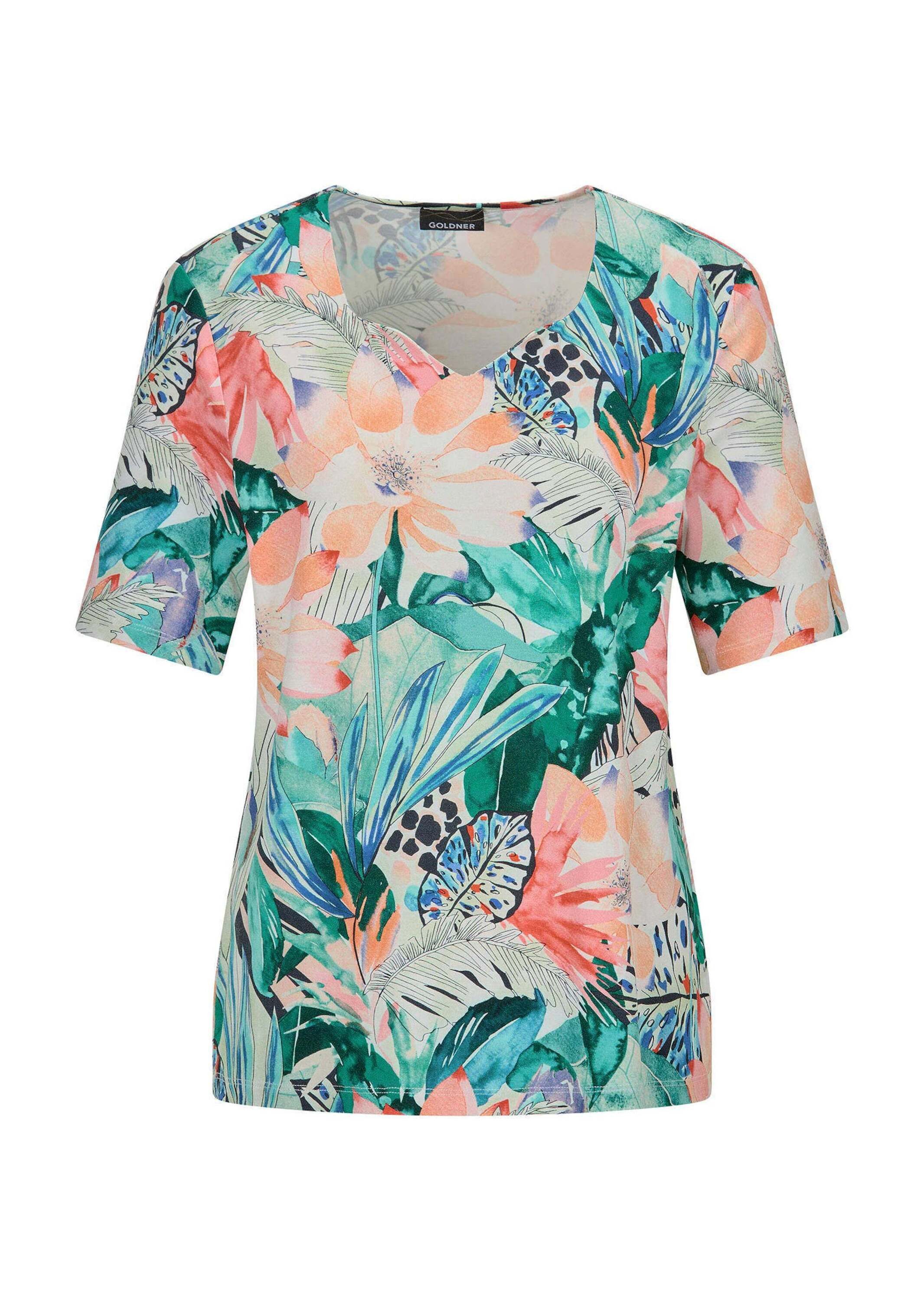 Print-Shirt Jerseyshirt mit Dschungel-Print