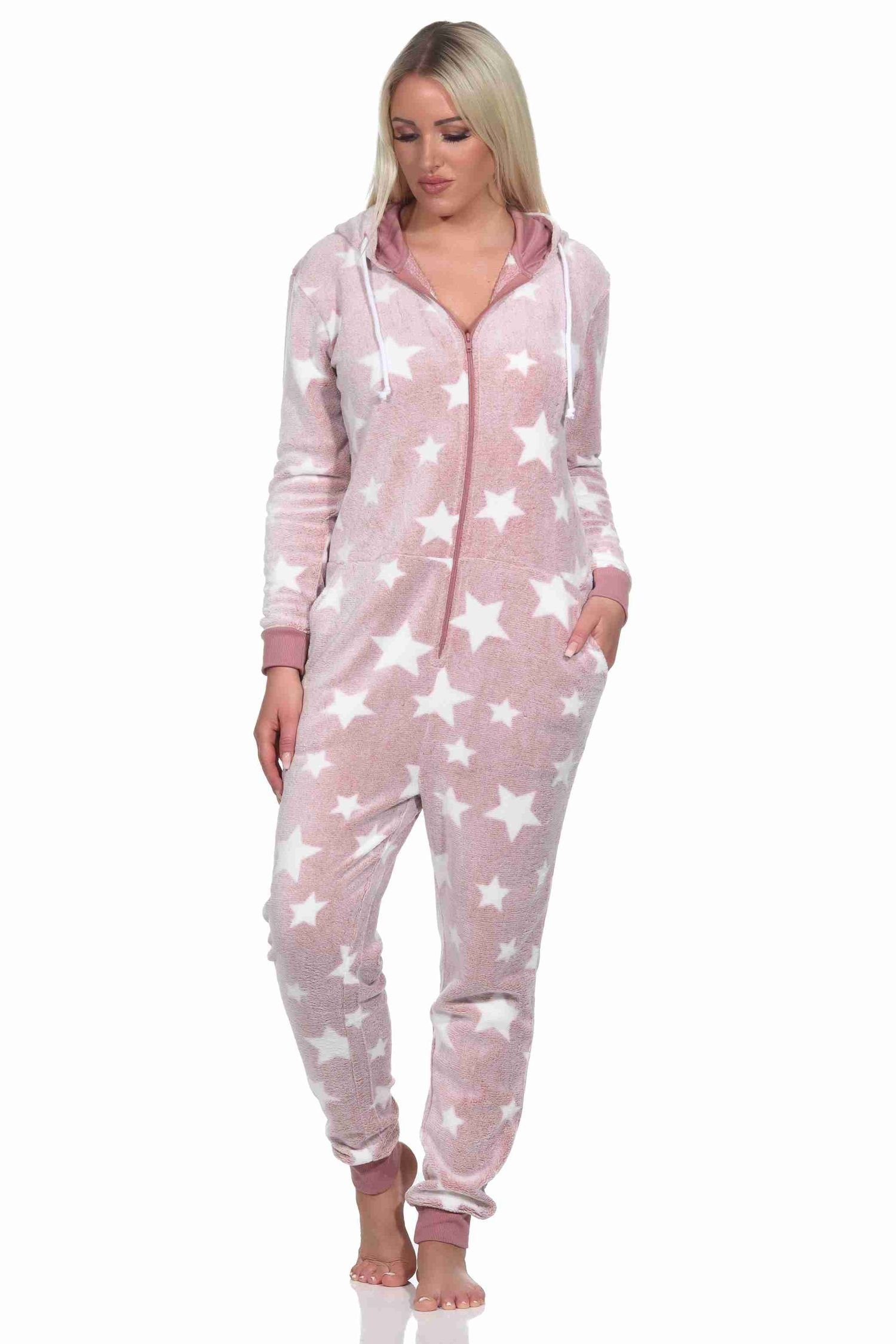 Normann Pyjama »Damen Schlafanzug Jumpsuit Overall in Sterneoptik aus  kuschelig warmen Coralfleece« online kaufen | OTTO