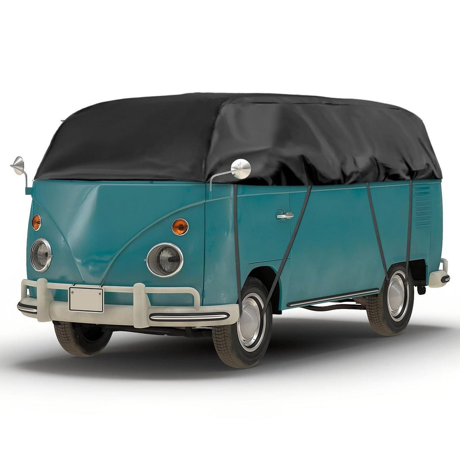 LuxusKollektion Autoplane Autoabdeckung Wasserdicht Halbgarage Schwarz Maßgeschneidert für VW T2