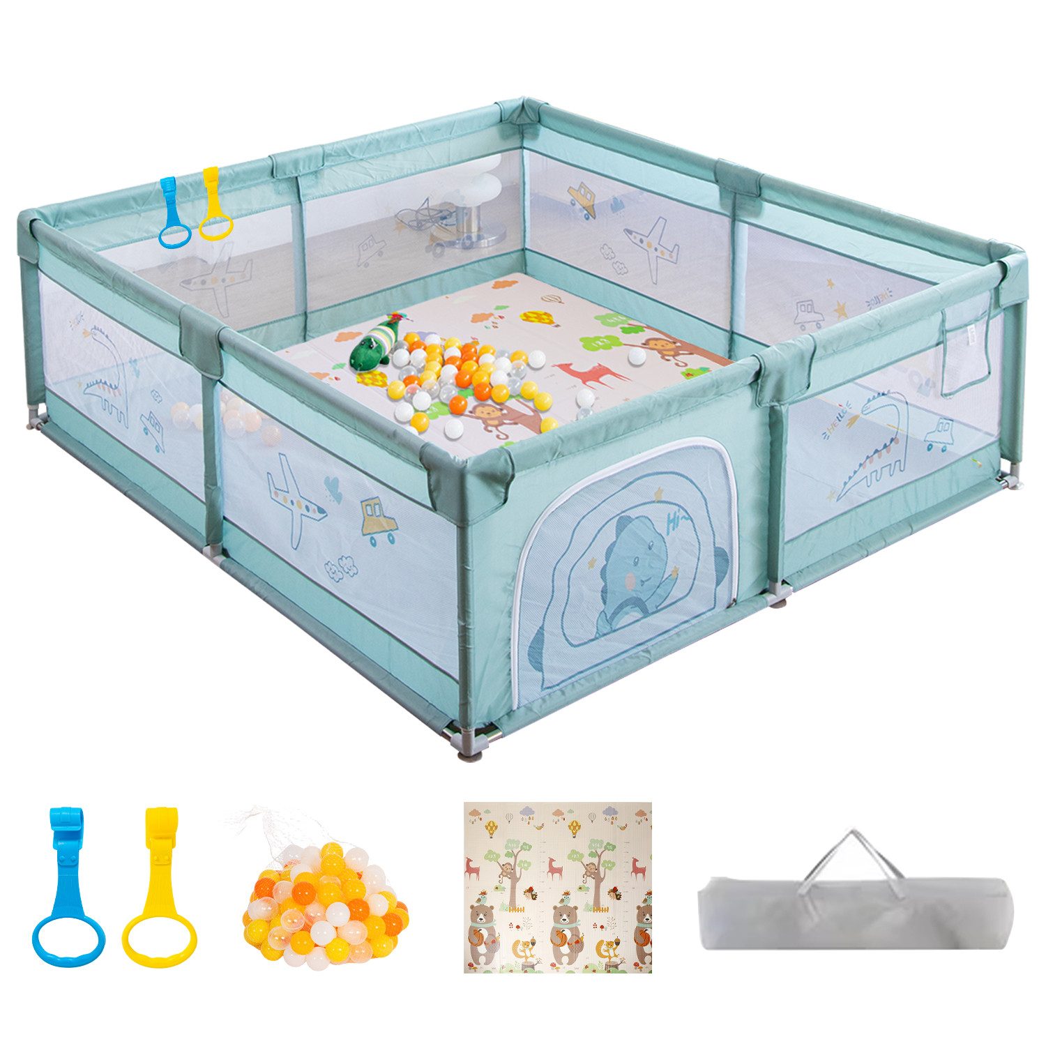 FOXSPORT Laufstall, Baby Laufgitter mit Spielmatte günstig online kaufen