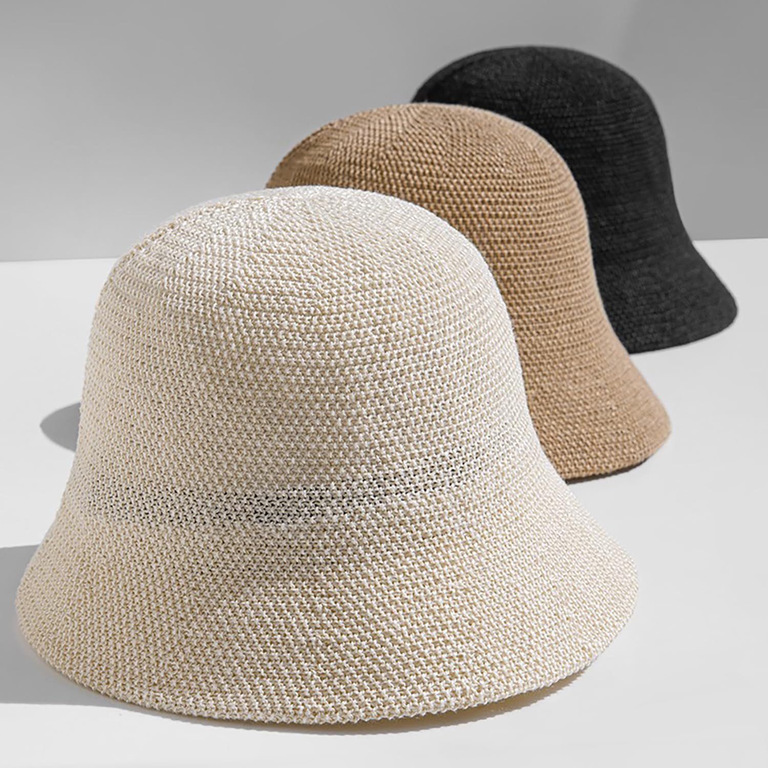 Zaewry Sonnenhut Fischerhut Anglerhut Sonnenhut Sommerhut Sonnenhut für Damen Faltbarer Strandhut,elastische Strickmütze