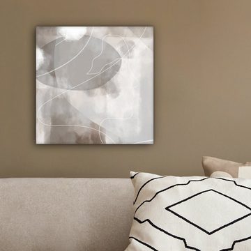 OneMillionCanvasses® Leinwandbild Farbe - Grau - Strichzeichnung - Abstrakt, (1 St), Leinwand Bilder für Wohnzimmer Schlafzimmer, 20x20 cm