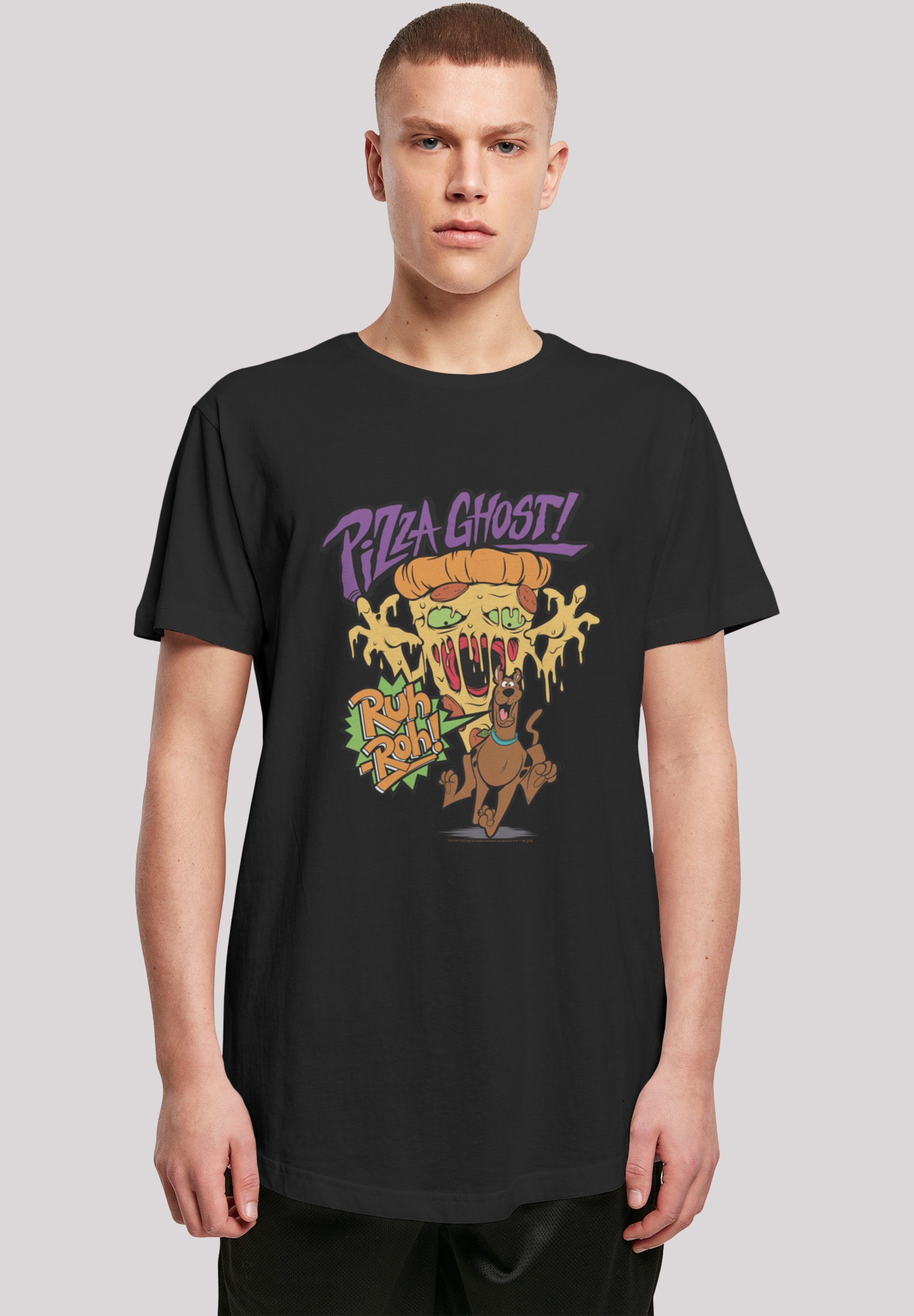 Ein wenig luxuriös F4NT4STIC T-Shirt Scooby Doo Pizza Geist Print Ghost schwarz