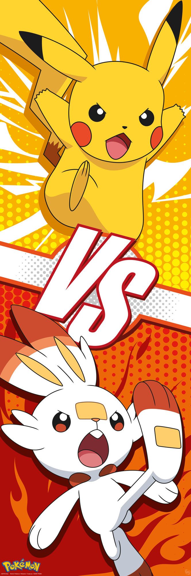 Poster Pokemon - Pokémon - Türposter - Pikachu and Scorbunny + Zusatzartikel