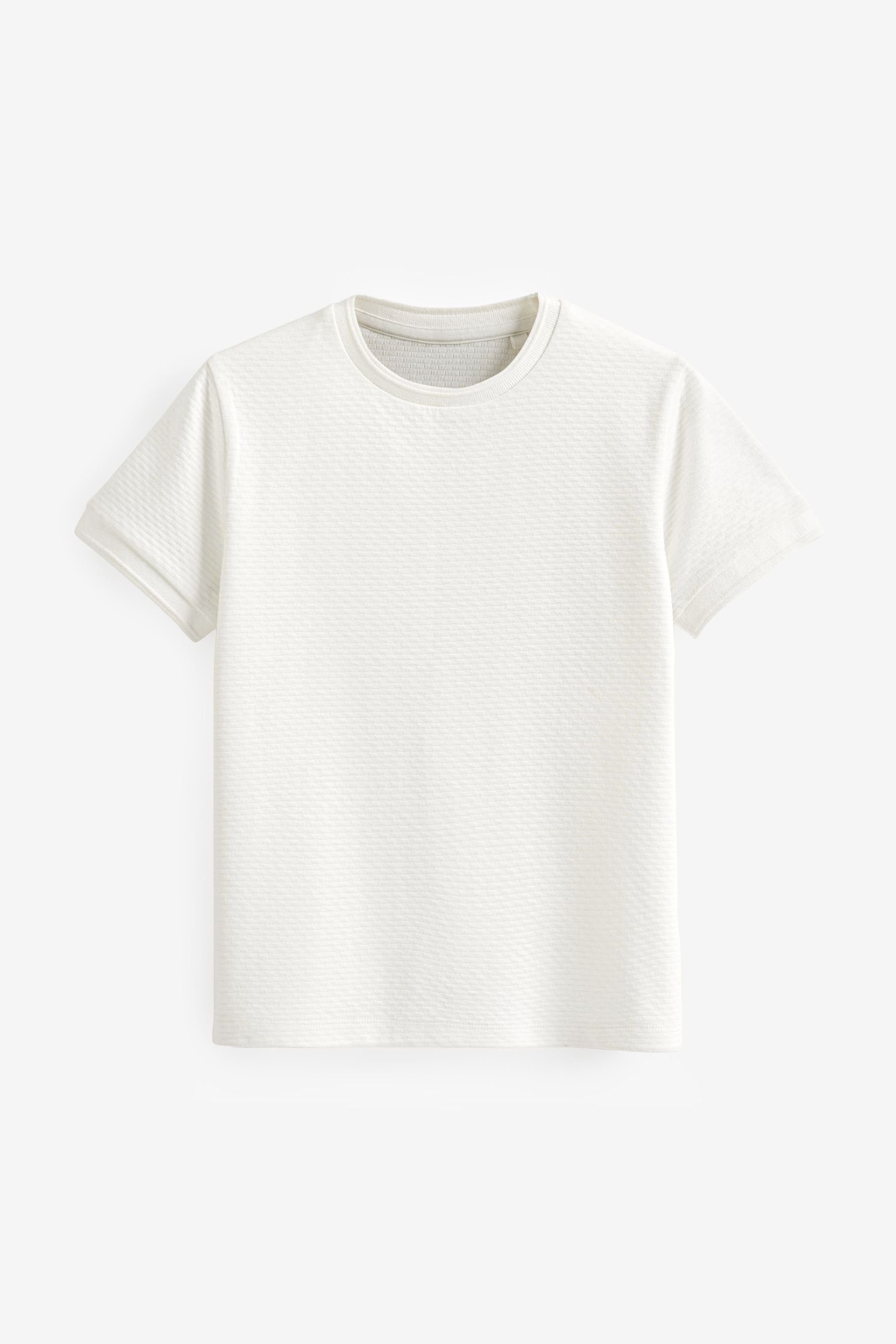 Strukturiertes (1-tlg) Kurzarm-T-Shirt White Next T-Shirt