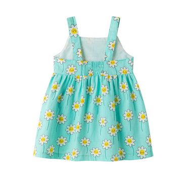 suebidou Midikleid Mädchenkleid mit Gänseblümchenmuster Sommerkleid Baby/Kleinkind Allover Muster