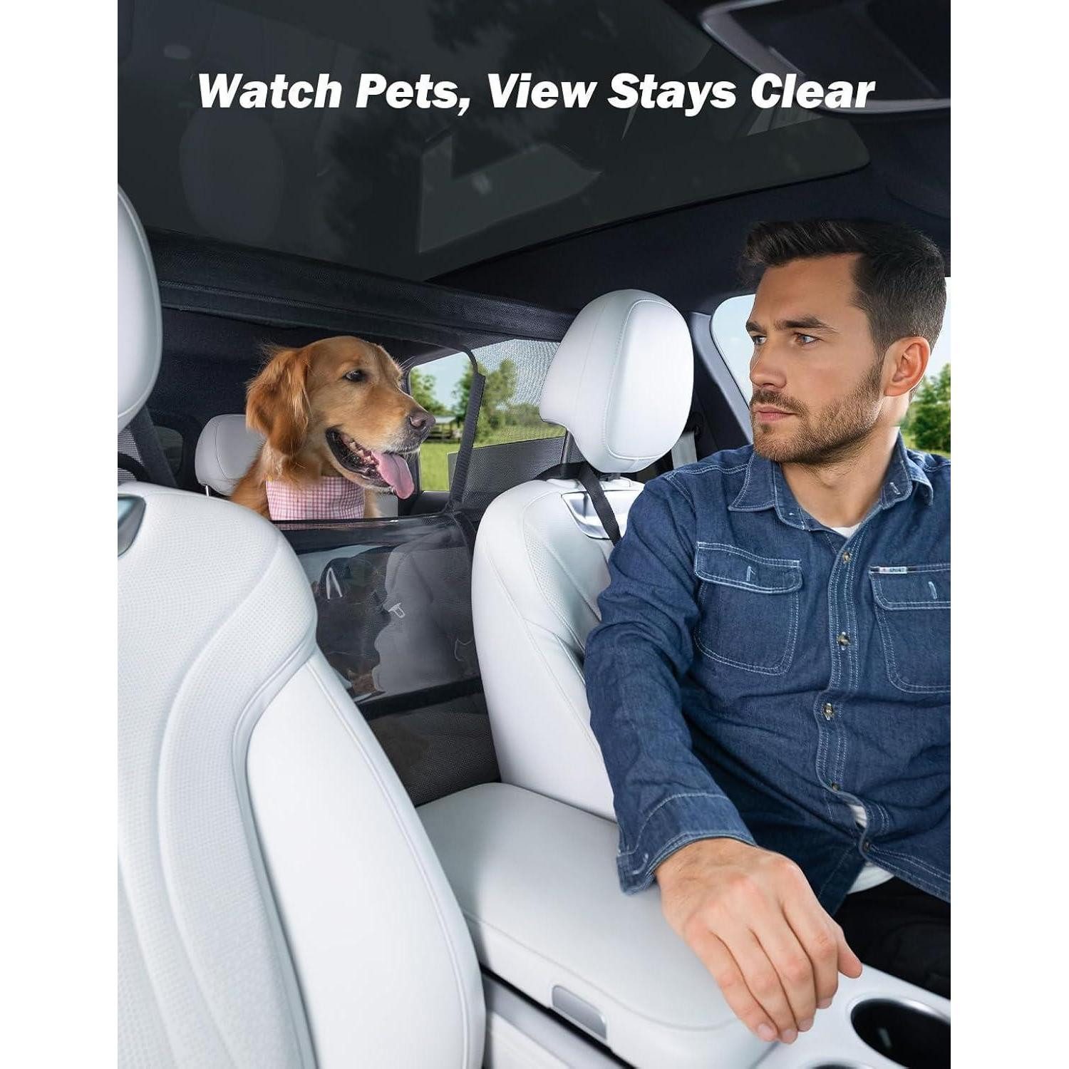 LuxusKollektion Tierabsperrgitter Hundegitter 132x79 cm mit Sichtfenster für Auto SUV Lkw