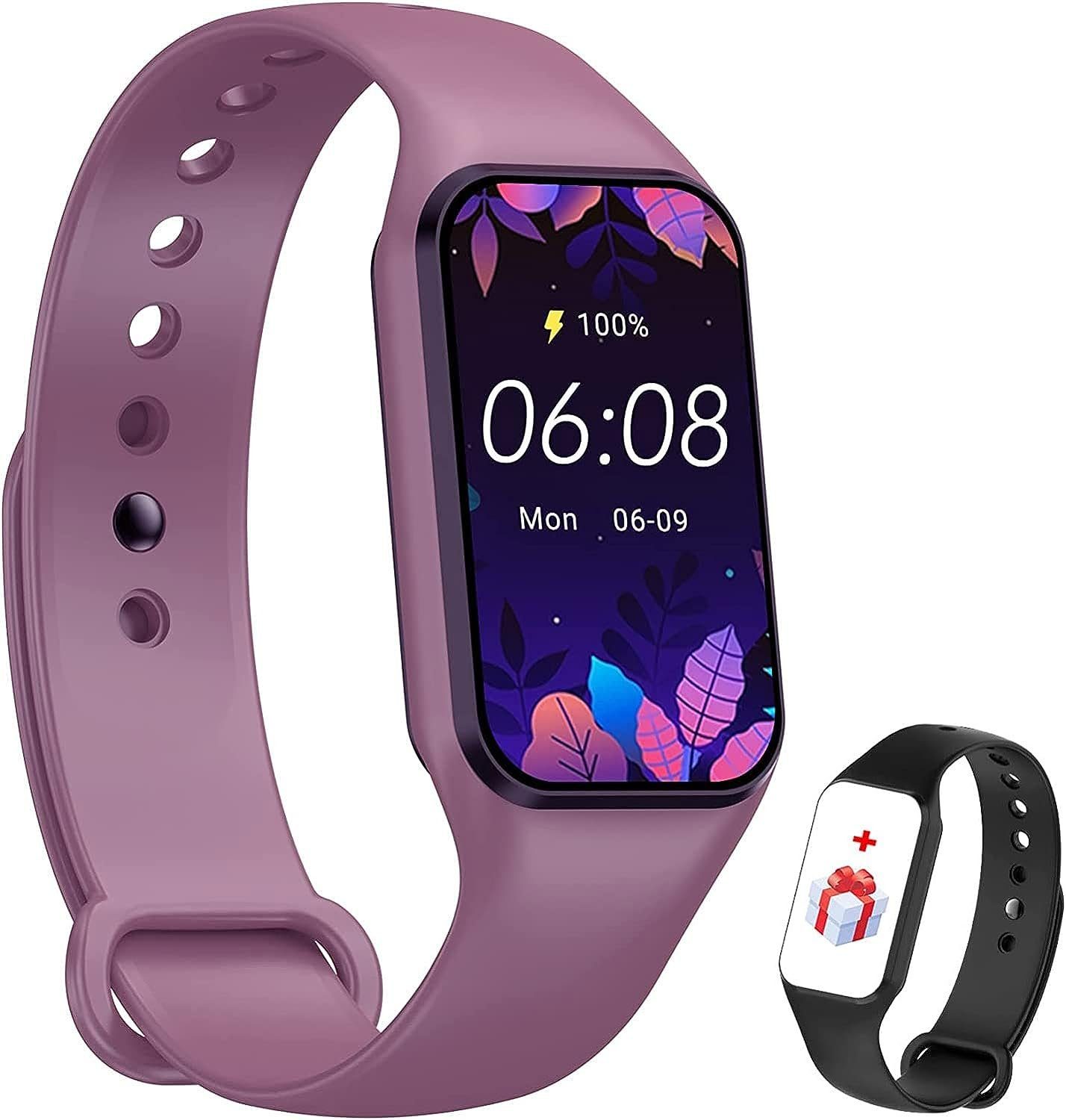IOWODO Smartwatch (1,47 Zoll, Android iOS), Oximeter Herzfrequenz Schlaf Blutdruckmessgerät Wasserdicht IP68 Uhr