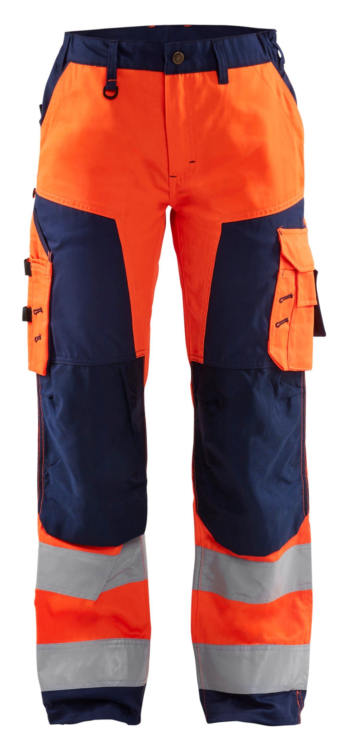 BLÅKLADER Arbeitsbundhose Damen High Vis Arbeitshose ohne Werkzeugtaschen (1-tlg) orange/marineblau