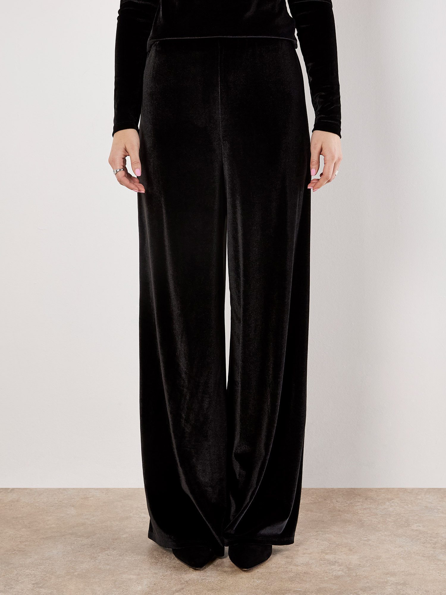 Apricot Stoffhose Weite Hose aus Samt