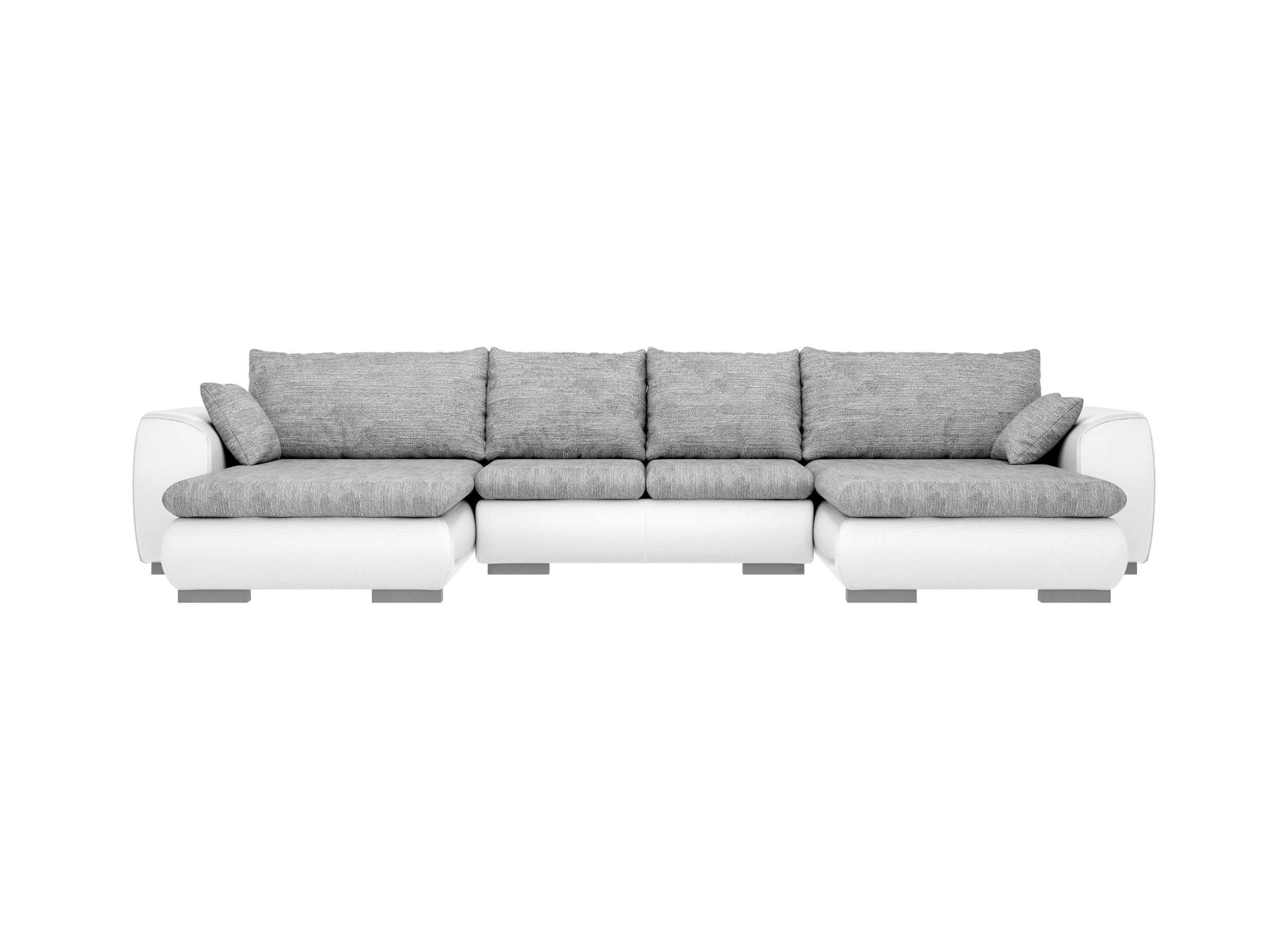 Wellenfederung Clemens, Modern frei U-Form, Bettfunktion, bestellbar, rechts mit im oder links Raum stellbar, Sofa, mit Design, Wohnlandschaft mane Stylefy