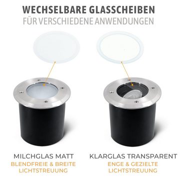 SSC-LUXon LED Gartenstrahler LED Bodeneinbauleuchte JADINA flach, schwenkbar & rund IP67, Neutralweiß