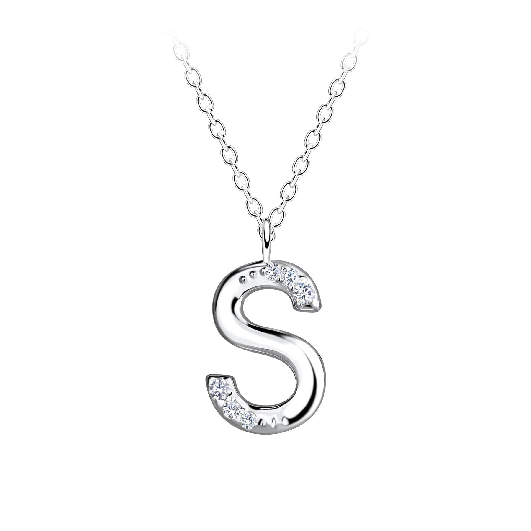 ALEXANDER YORK Kette mit Anhänger Buchstabenanhänger S, 2-tlg., 925 Sterling Silber