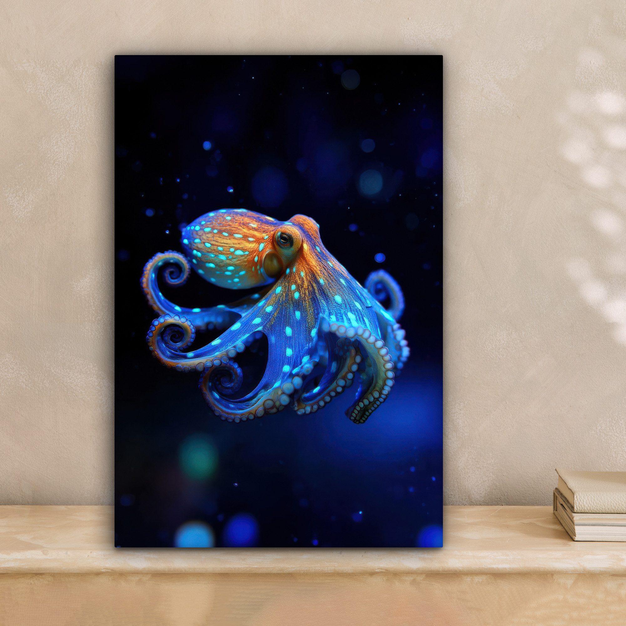 OneMillionCanvasses® Leinwandbild Oktopus - Punkte - Blau - Meer, Fotodruck günstig online kaufen
