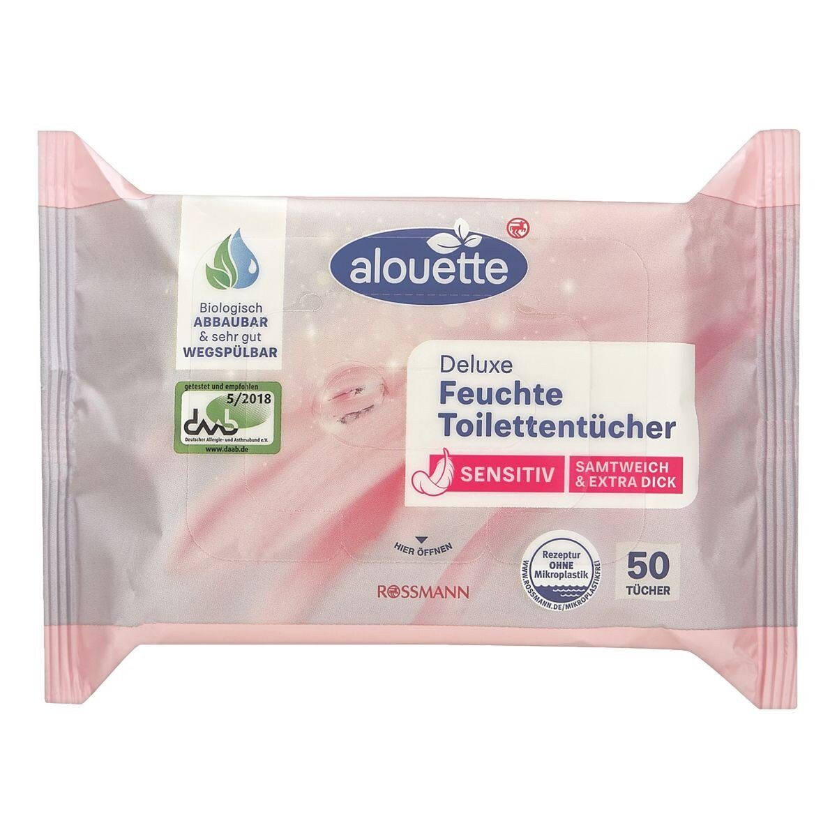 alouette feuchtes Туалетная бумага sensitiv Deluxe, extra dick mit Pflegelotion