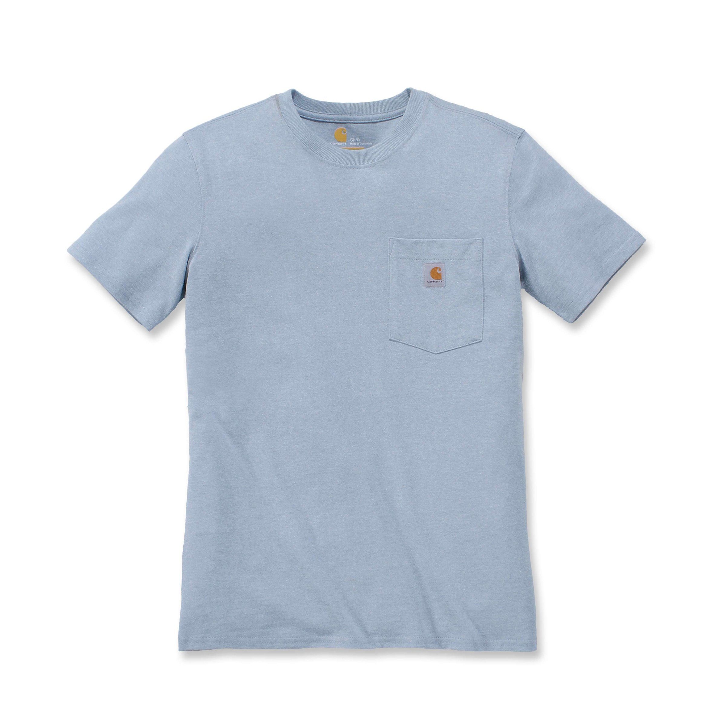 Carhartt T-Shirt Carhartt Damen T-Shirt Heavyweight heather blue Adult Fit scout Pocket Short-Sleeve Loose