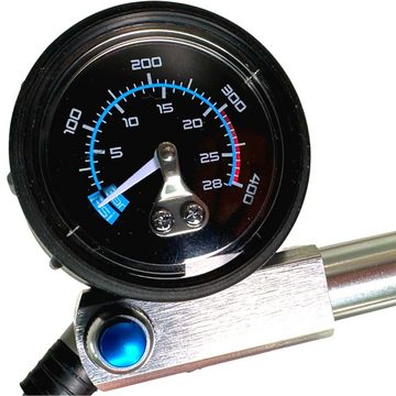 XLC Fahrradpumpe Fahrrad MTB Ebike Hochdruck Federgabel / Dämpferpumpe Auto Ventil Blau