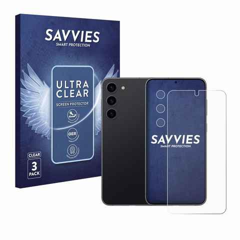 Savvies Schutzfolie für Samsung Galaxy S23 (Display+Kamera), Displayschutzfolie, 6 Stück, Folie klar