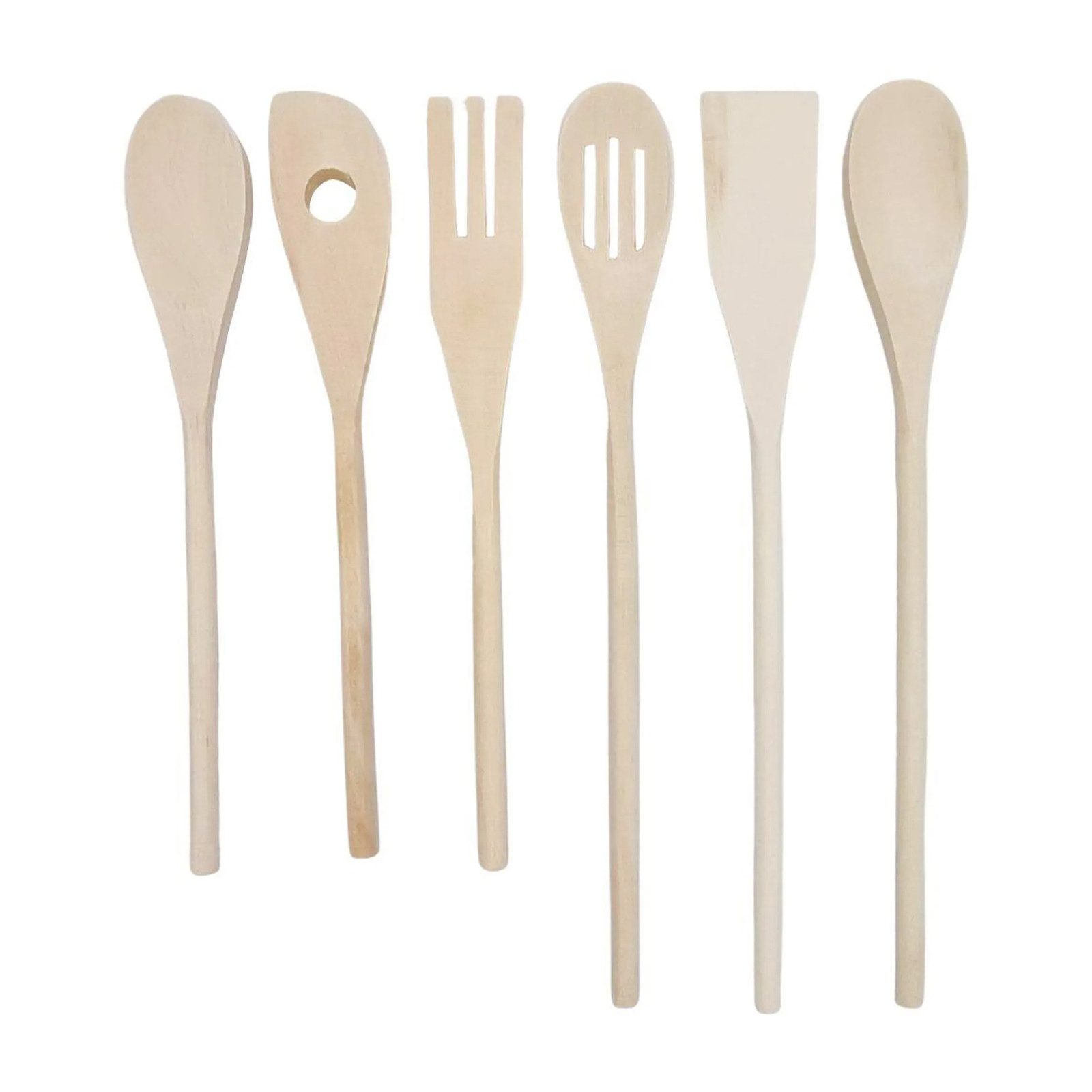 Neuetischkultur Kochbesteck-Set Kochbesteck 6-teilig Holz (6-tlg., 6x Kochbesteck), Kochbesteck Kochlöffel Holzlöffel