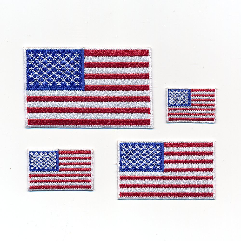 hegibaer Aufnäher 4 USA Flaggen Washington D. C. - Amerika Patch Aufnäher Aufbügler 0650, (Set, 4-tlg), Beste Qualität