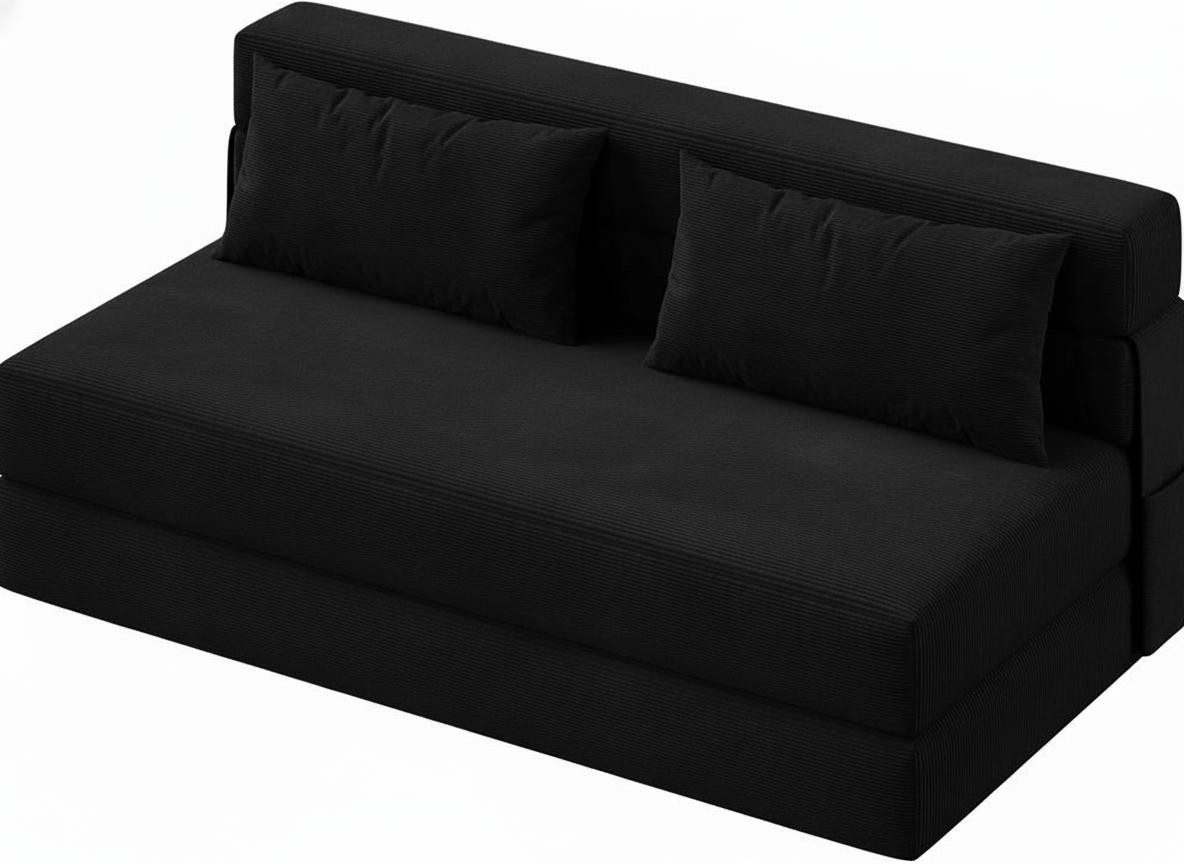 GarveeMore Schlafsofa mit Kissen,ausklappbares Zweisitzer-Sofa,umwandelbarer Schlafplatz, Lounge mit getuftetem für Wohnzimmer,Schlafzimmer,Gästezimmer