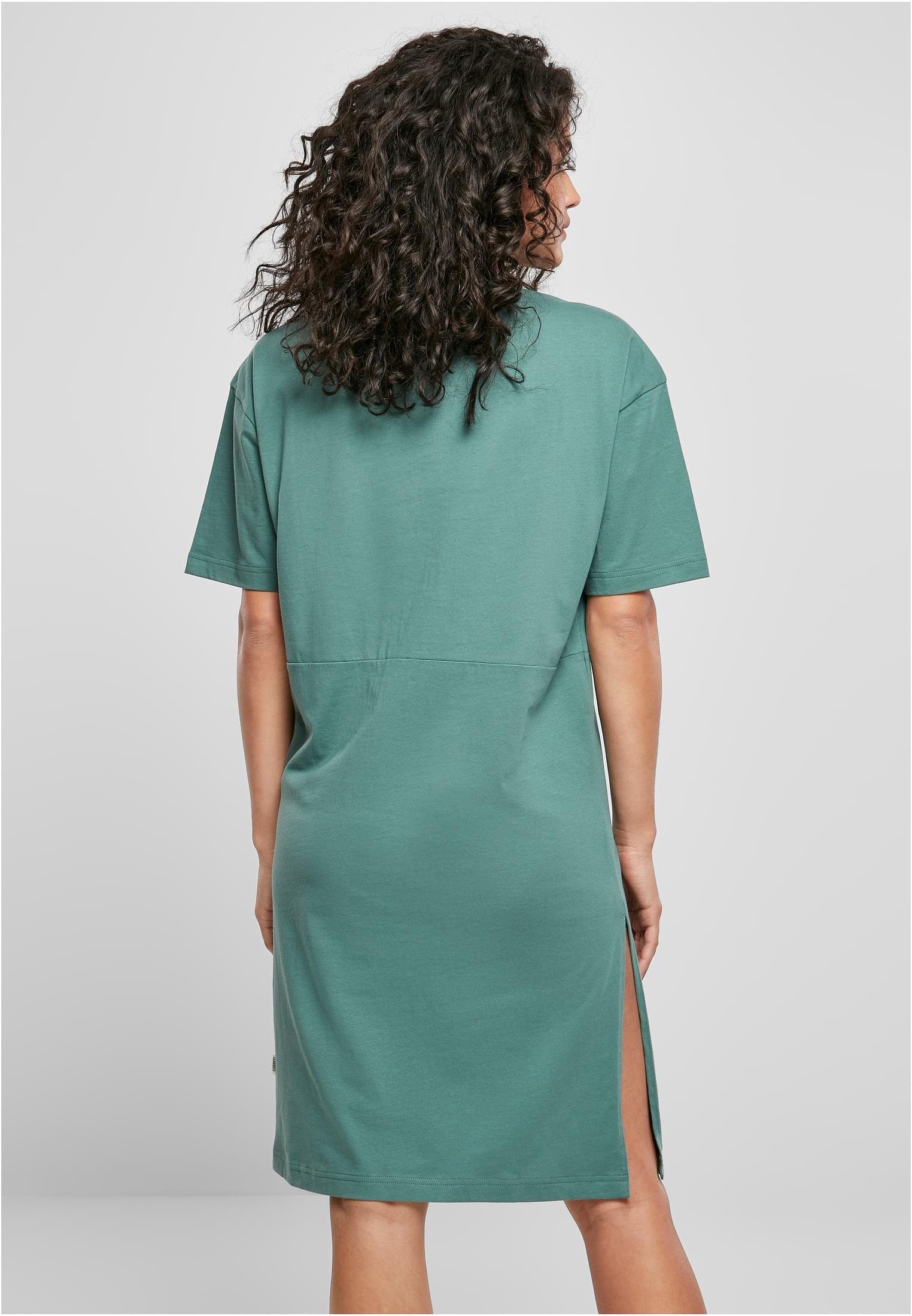 Tee Dress Organic Jerseykleid (1-tlg) CLASSICS URBAN Slit Oversized Damen Ladies paleleaf