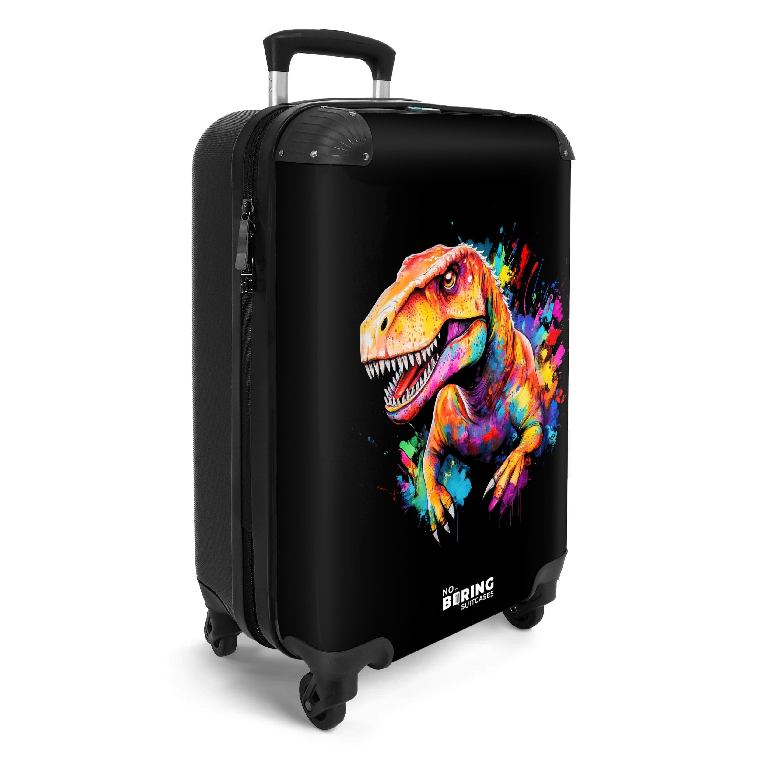 NoBoringSuitcases.com© Hartschalen-Trolley Dinosaurier mit buntem Graffiti günstig online kaufen