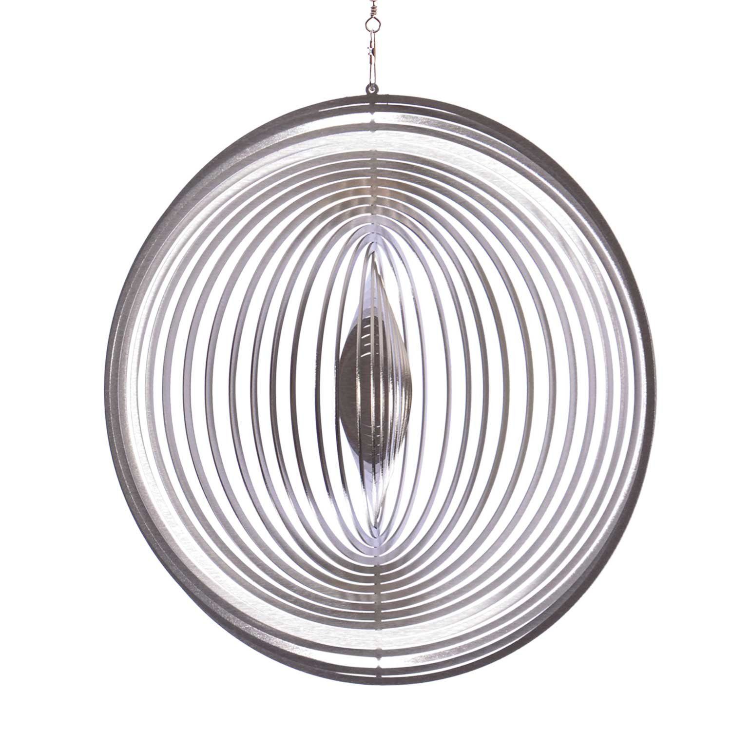 ILLUMINO Windspiel Edelstahl Windspiel Kreis -XL Metall Windspiel für Garten