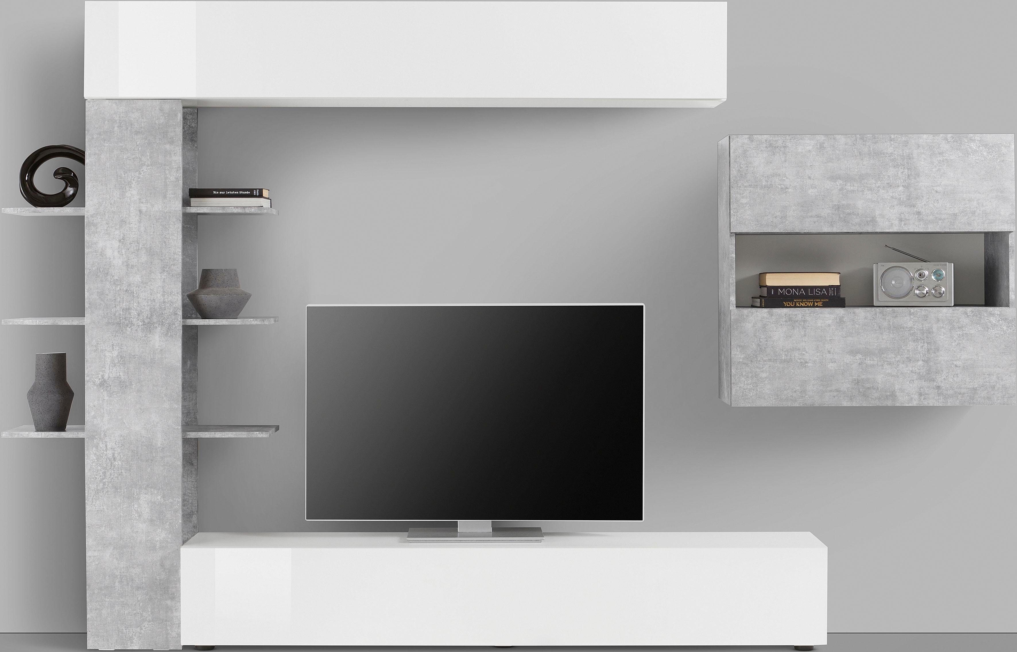 OTTO home Wohnwand Sorano, (Set, 4-St), mit Hängeschrank