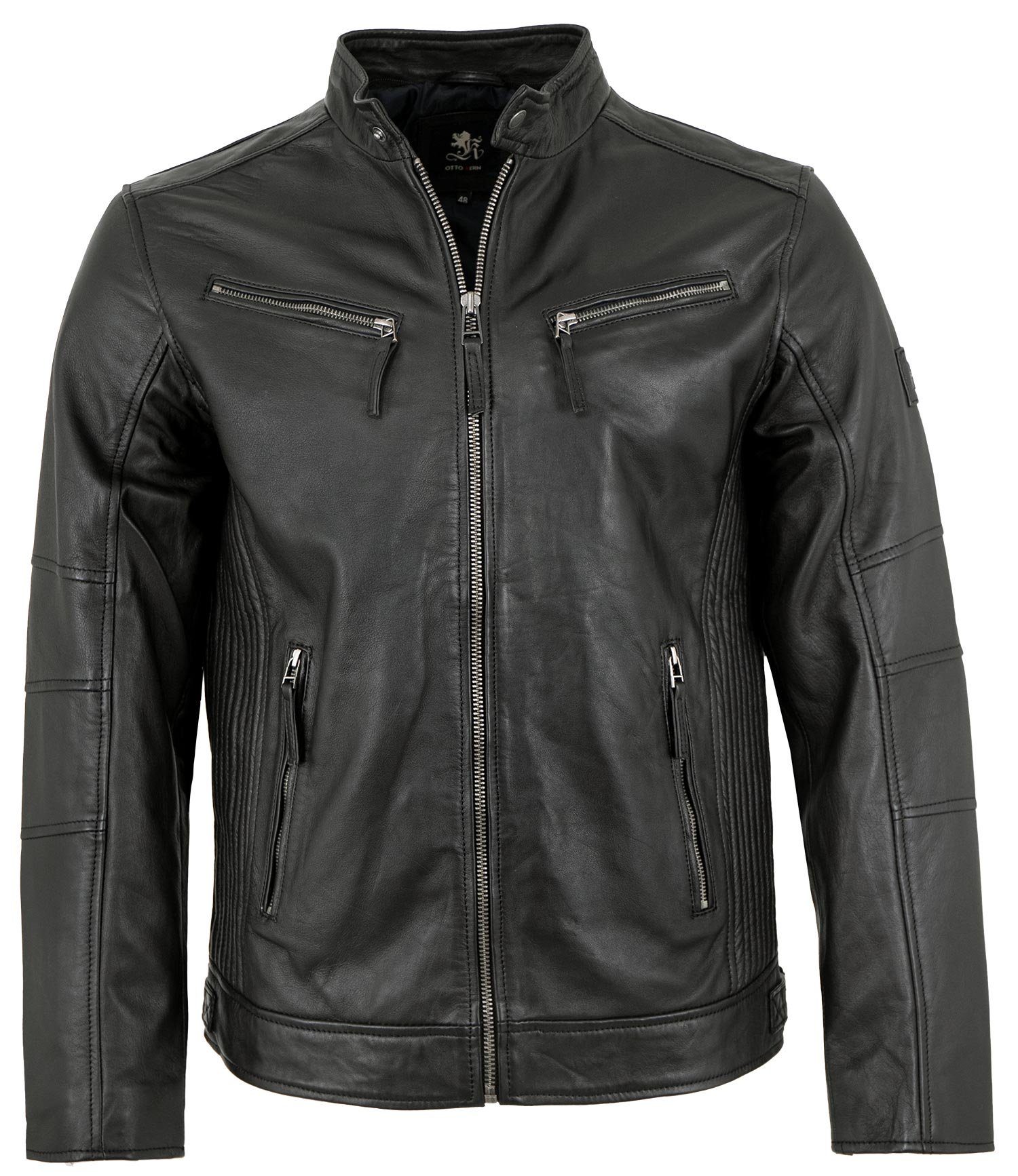Otto Kern Lederjacke Lando/M OTTO KERN - Herren Lederjacke Kapuze Lammnappa schwarz