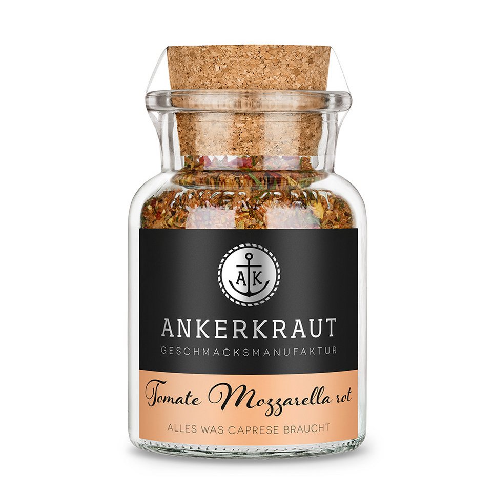 Ankerkraut Gewürz Tomate Mozzarella rot, 80g im Korkenglas, Ankerkraut Gewürzsalz für Tomate-Mozzarella