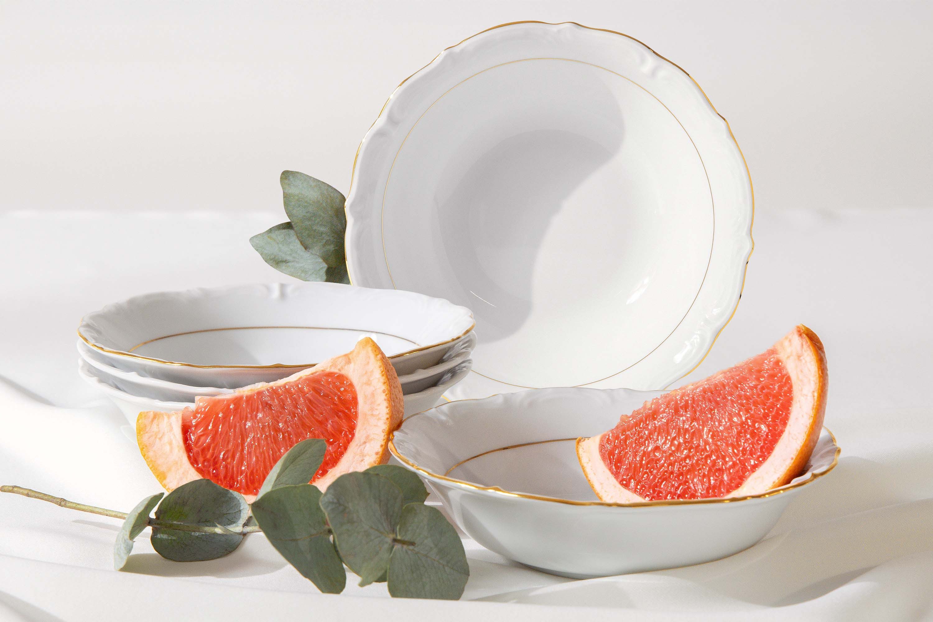 KONSIMO® Schüssel CHODZIEZ MARIA TERESA Salatschüssel-Set, Servierschale, Porzellan, Hochwertiges Premium-Porzellan, Handdekoration in echtem Gold