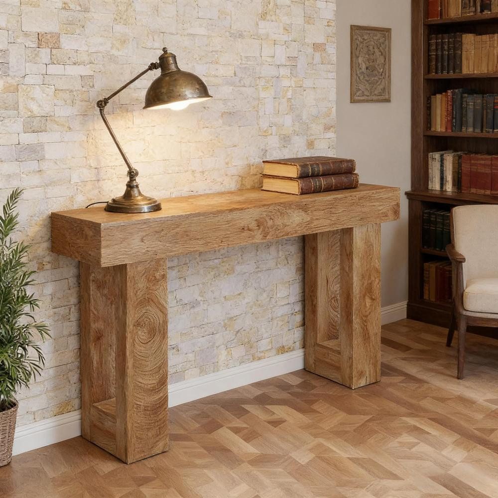 BBWL Konsolentisch aus Holz im Landhausstil, großer Sofa Beistelltisch, für Wohnzimmer, Flur und Eingangsbereich
