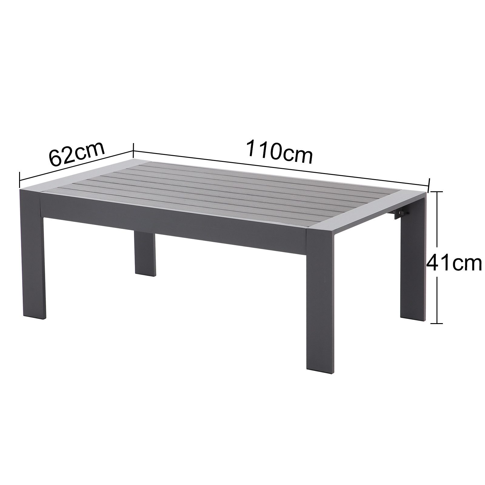 MeXo Gartentisch Balkontisch Aluminium 110×62×41cm, Gartentisch günstig online kaufen