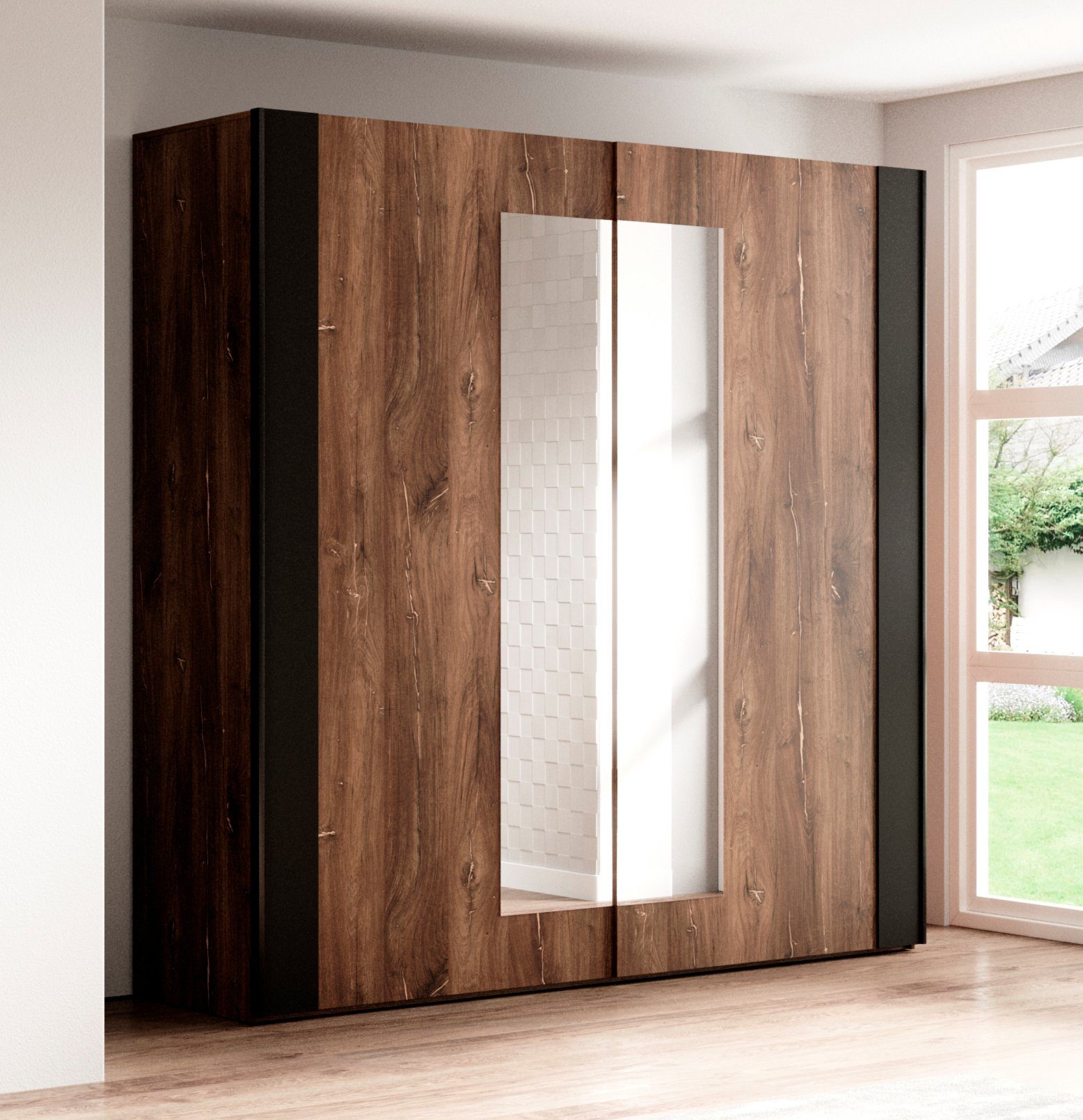 Home affaire Schwebetürenschrank Sigma, Breite 200 cm, moderner Kleiderschr günstig online kaufen