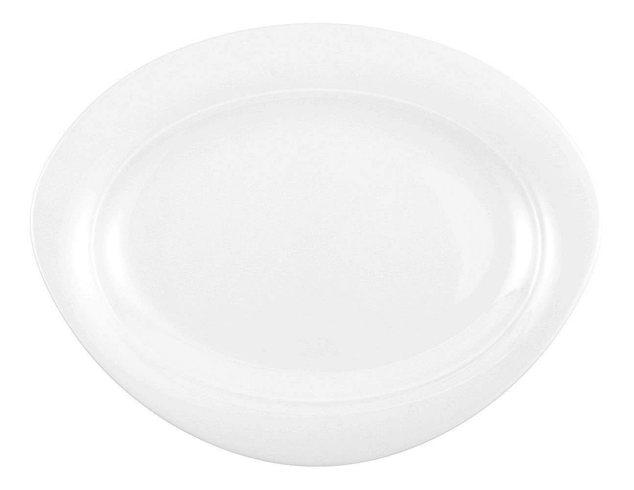 Seltmann Weiden Servierplatte Seltmann Weiden Trio weiß Servierplatte oval 35cm, Porzellan, (Packung)