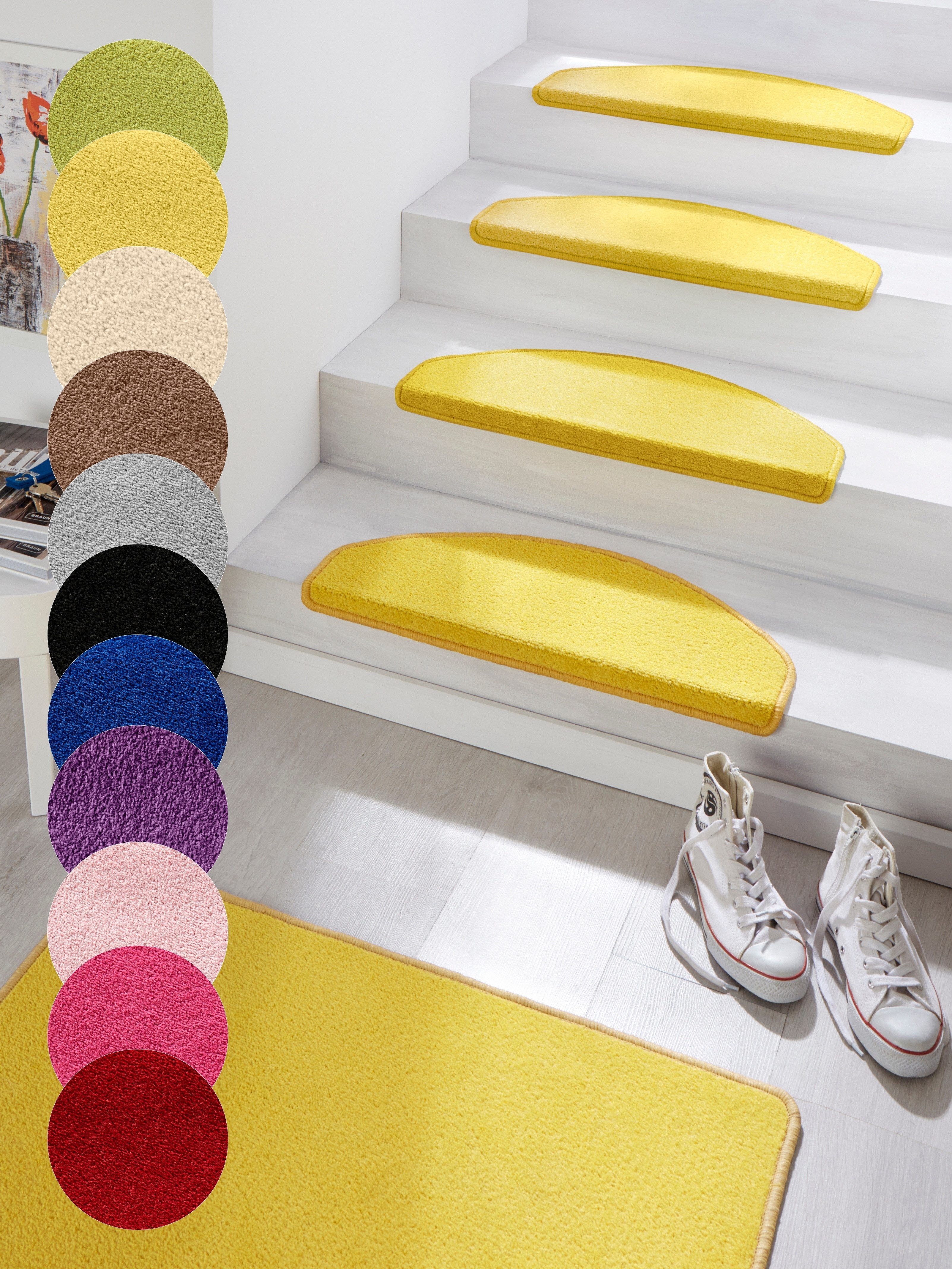 HANSE Home Stufenmatte Fancy, halbrund, Höhe: 7 mm, 15 Stück, Treppenmatten günstig online kaufen