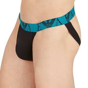 Emporio Armani String Jockstraps Stretch Cotton (2-St) mit doppelt verarbeitetem Frontbereich