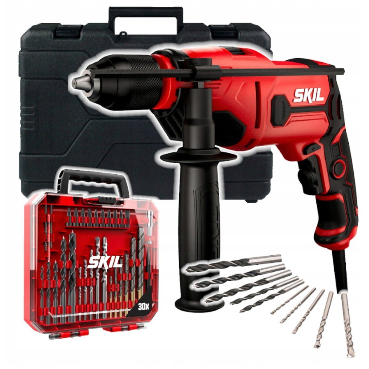 SKIL Steinbohrer Schlagbohrmaschine Skil 6725 GB 710W (Karton) Bit und Bohrer SET