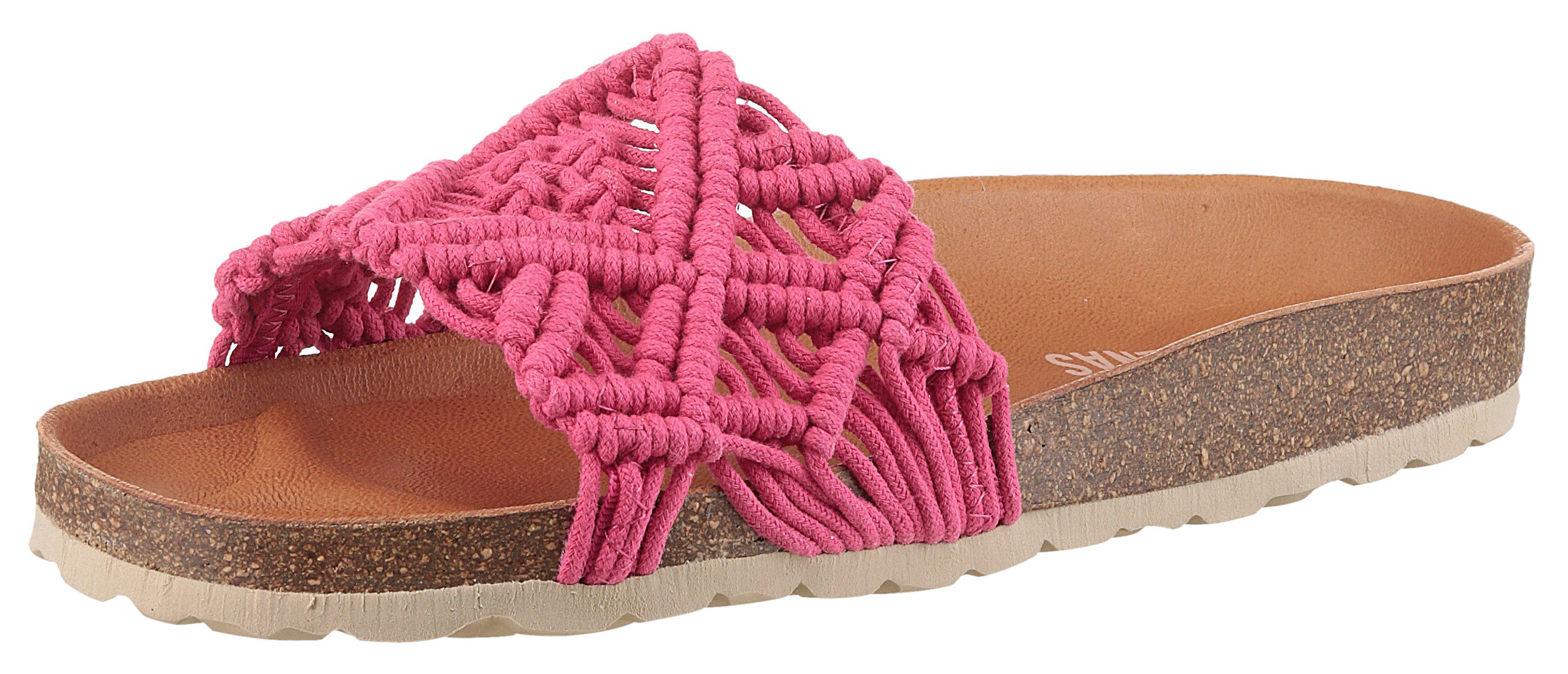 VERBENAS Raga Knots Digital Pantoffel, Sommerschuh, Schlappen, Hausschuh in gehäkeltem Look