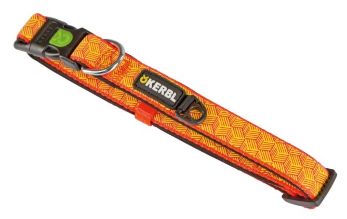 Kerbl Hunde-Halsband Halsband reflektierend 45 cm - 65 cm orange / schwarz 81055