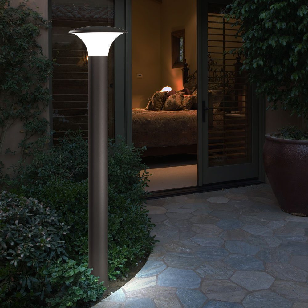 Stehlampe anthrazit Außen-Stehlampe, 120 verbaut, cm Warmweiß, LED-Leuchtmittel etc-shop matt LED Außenleuchte fest wetterfest LED H Terrasse