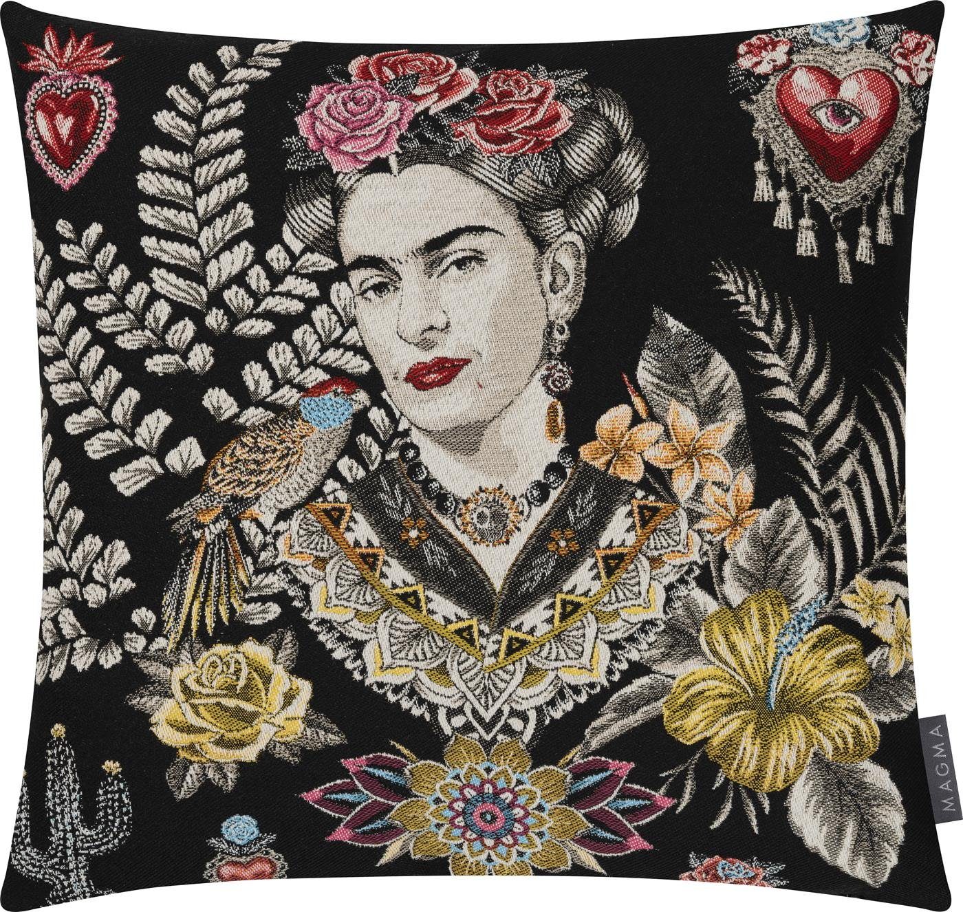 Kissenbezug Frida Kahlo mexikanische Malerin bunt 45x45cm samtig weiche Rückseite, Magma Heimtex (1 Stück), Wendekissenhülle